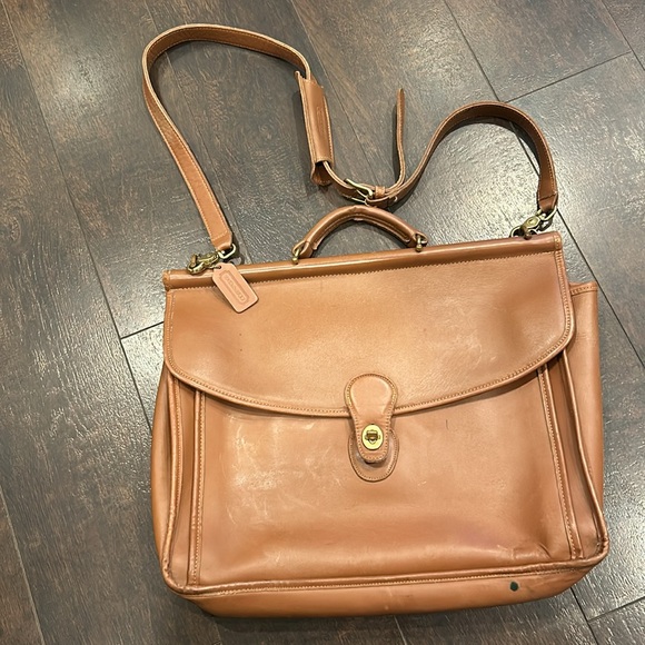 COACH Vintage ‘96 Beekman Briefcase/Laptop Bag Brown Gold - Picture 3 of 16
